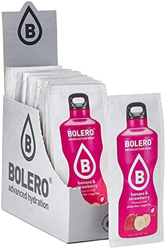 Bolero Advanced Hydration drink Packets Classic Sachets, Sugar-Free Water Flavoring Packets, Calorie-Free Powder Drink (Strawberry-Banana)