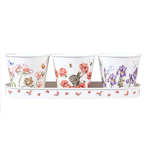 Wrendale Designs - 'Floral' Herb Pots and Tray