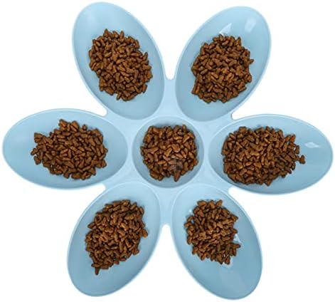 Pet Feeding Bowl, Flower Petals Shaped, Food-Grade 6 Grids, Large Capacity, No Spill Cat & Dog Water Dishes, Multipurpose Pet Accessories (Green)
