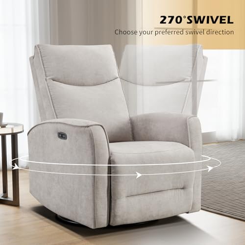 Sillón reclinable eléctrico textil gris claro miniatura 6