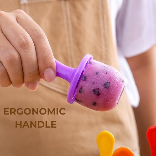 Image of Solitude 7 Cavities Silicone Popsicle Mould with Colourful Sticks | BPA Free Kulfi Maker DIY Frozen Dessert Ice Pop Mould for Kids and Adults
