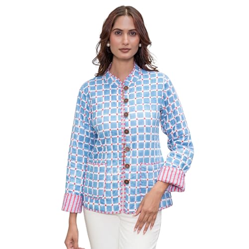 Image of Cotton Quilted Jacket for Winter | Warm Lightweight, Soft Quilted Reversible, Casual Jackets for Women | Stylish Cotton Outerwear | Breathable & Comfortable