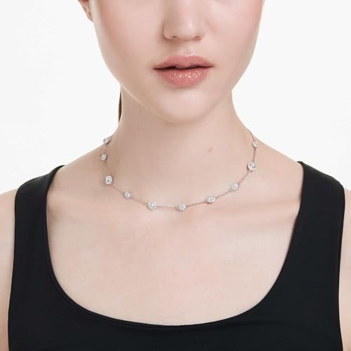Swarovski Una Necklace, Clear Crystal & Effect, Rhodium Plated
