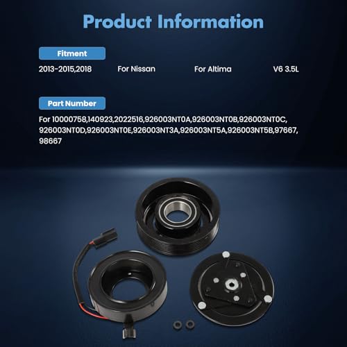 Image of ECCPP A /C Compressor Clutch for Nissan Altima V6 3.5L 2013-2015,2018