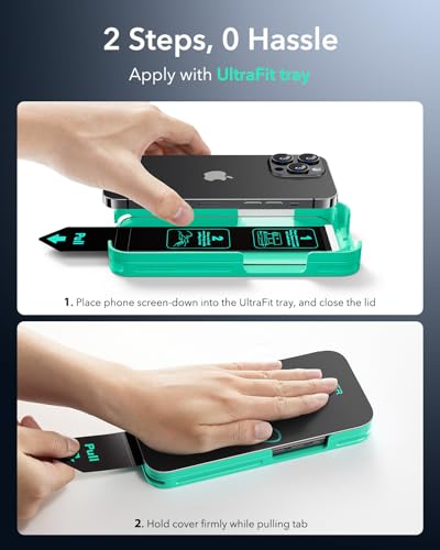 ESR Armorite Tempered Glass Screen Protector for iPhone 14 Pro, Pack of 3, Bubble and Dust Free, Military Standard Protection, Durable with Practical Mounting Tool