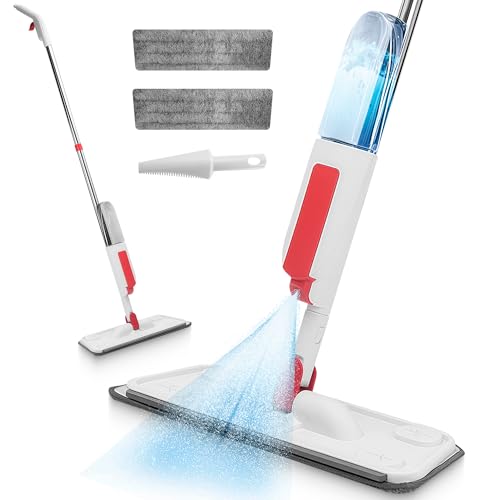 JUPPLIES Mopa Spray con Mango Telescópico 126 cm y Cabezal 360° - Depósito 250ml, Almohadilla Reutilizable, Mopas de Limpieza Suelos de Todo Tipo, Paredes y Azulejos, Multisuperficie.