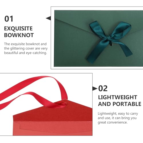 FUNNETOYU 8個 厚手大判レター封筒 蝶結びデザイン おしゃれ祝儀袋 ポストカード用 紙製 カード収納に