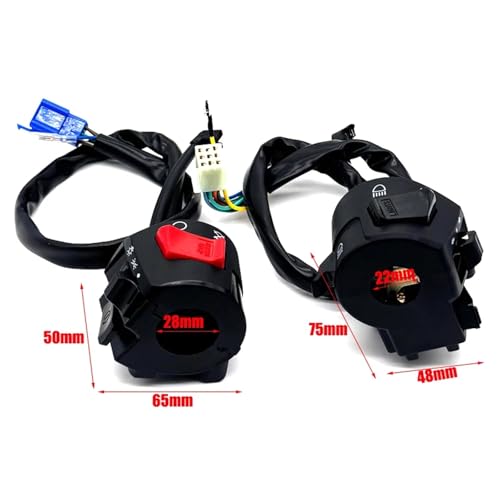 Commande de guidon 22mm interrupteur moto robuste finition noire - 6