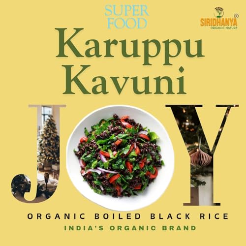 Image of Siridhanya black rice boiled | Nalla Biyyam| Gluten free | Rich in protein Low carbs| Low GI Rice | Sourced from Andhra Pradesh| GWT 900g (Including Jar)