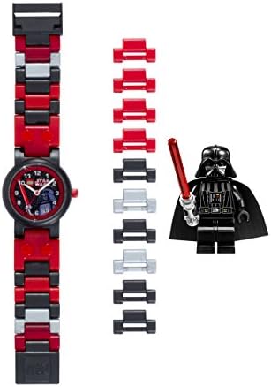 LEGO Star Wars 8020301 Darth Vader Kids Buildable Watch with Link Bracelet and Minifigure | black/red | plastic | 25mm case diameter| analog quartz | boy girl | official