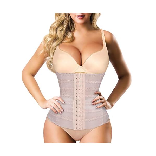 Nebility-Women-Waist-Trainer-Shapewear-Tummy-Control-Waist-Cincher-Slim-Body-Shaper-Workout-Girdle-Underbust-Corset Nebility Womens' Waist Trainer Tummy Control Waist Cincher Slim Body Shaper (Beige, M)