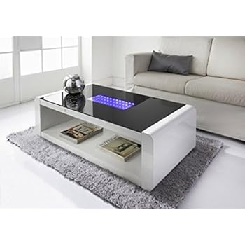 black high gloss led coffee table