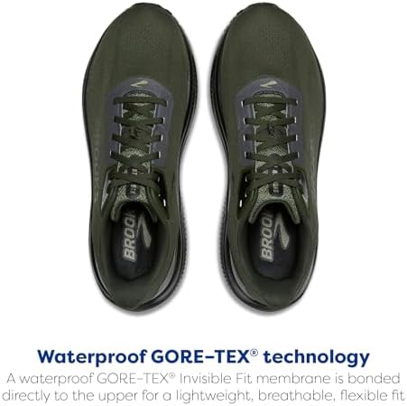 Brooks Men’s Ghost 18 GTX Neutral Waterproof Running & Walking Shoe - Forest/Black/Metallic - 11.5 Medium - 3