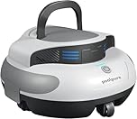 POOLPURE Robot de Piscina, 5000 mAh-100min, Autoestacionamiento, Doble Motor, Indicadores LED, Impermeable IPX8, Robot Piscina limpiafondos, Aspirador Piscinas 90m²