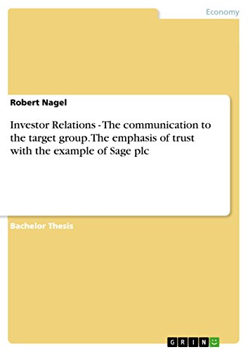 Investor Relations - The communication to the target group. The emphasis of trust with the example of Sage plc