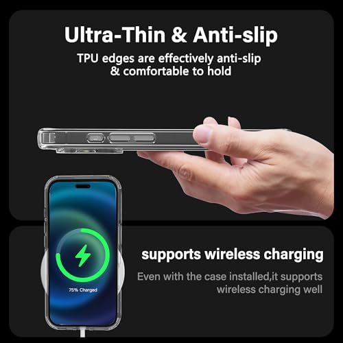 Image of ONES for iPhone 17 Slim Case Clear, [PC + TPU Hybrid][Military-Grade Drop Protection][Anti-Yellowing][ Anti-Slip ], Shockproof Silicone Hard Cover for iPhone 17, Transparent Cas