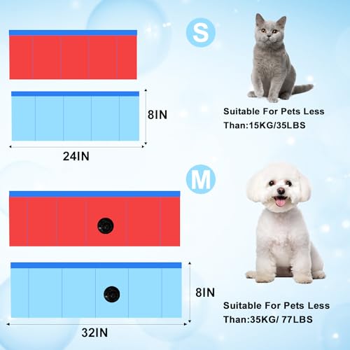 image for Enenes 24'' x 8'' Dog Pool, Folding Dog Swimming Pool, Portable Dog Ba