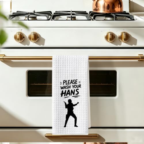 Image of Please Wash Your Hans Kitchen Towels S Wars Dish Towel Hand Cloth Tea Towel | Funny Waffle Weave Kitchen Towels Accessories, Geek Home Kitchen Bathroom Decor, Housewarming Gifts 14x24 Inch