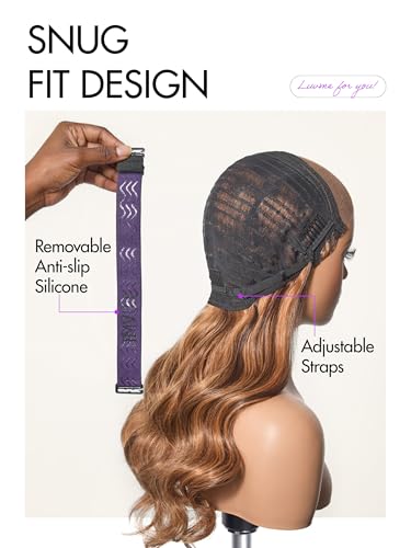Image of LUVME HAIR All-Day Comfort Loose Body Wave 5x5 Lace Front Wigs Human Hair Glueless Wigs Human Hair Pre Plucked Pre Cut Long Mix Brown Highlight Wig Lace Closure Wigs Frontal Wigs 22 Inches