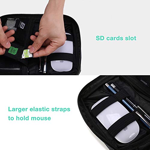 Bagsmart Electronic Organizer Small Travel Cable Organizer Bag For Hard Drives, Cables, Phone, Usb, Sd Card, Black #TOP3
