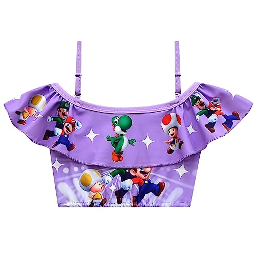 Girls Swimsuit,1/2 Piece Swimming Suits Movie Graphic Bathing Suit Gift Swimwear for Girls 3-9Years2