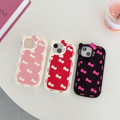 Coque iPhone 17 Pro Max chat mignon silicone souple rose drôle rétro Danzel