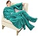 Catalonia Wearable Fleece Blanket with Sleeves & Feet pockets for Adult Women Men, Micro Plush Wrap Sleeved Throw Blanket Robe Large 75” x 53”