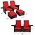 B BAIJIAWEI 5pcs Patio Wicker Loveseat - Outdoor Rattan Sofa Set with Cushion - Adjustable Lounge Chair with Ottoman Footrest, Wicker Furniture for Garden, Patio, Balcony, Beach, Coffee Bar, Deck