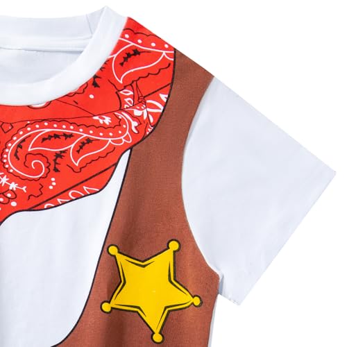 Toddler Boy Cowboy Pirate T-Shirt Halloween Thanksgiving Party Novelty Funny Short Sleeve Tee3