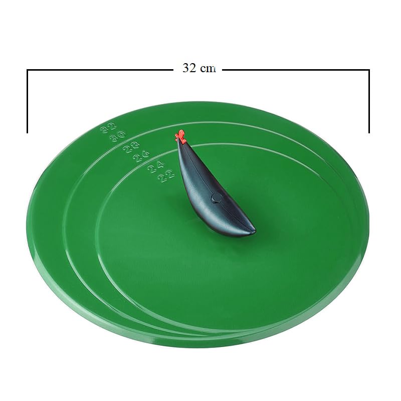 VIRSUS Coperchio Girafrittate Antiaderente 561, Diametro 32 cm, Coperchio in Acciaio Inox, Maniglia a forma di Gallo, Adatto per Pentole e Padelle, Coperchi per Frittate, Crèpes, Omelette (Verde)