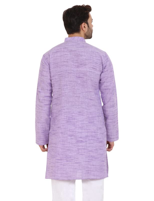 Image of LatestPlus Men's Solid Cotton Blend Ethnic Wear Regular Full Sleeve Kurta