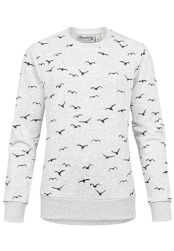 REPUBLIX Damen Kapuzenpullover Sweatjacke Pullover Hoodie Sweatshirt RD-017 Hellgrau Melange M