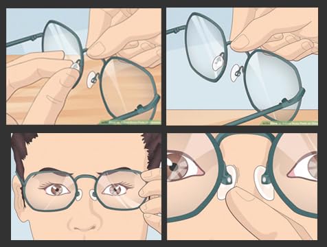 RSINC Eyeglass Silicon Nose Pad Anti-Slip Stick On Press Fit Slide in Nose Pad for Rimless Frame Oval Nose Pad 8 mm X 13 mm 4