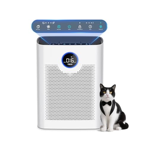 Air Purifiers for Home Large Room up to 2200 ft², VNIUP H14 True HEPA Air Purifier for Bedroom, PM 2.5 Display Air Quality Sensor Air Cleaner for for Whole Home Dorm Room Bedroom Office, ZQA