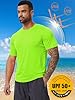 SMENG Mens Tops Short Sleeve Sun Protection T Shirt Quick Dry Athletic Tshirts Men UK Gym Hiking Tee Fluorescent Green S #2