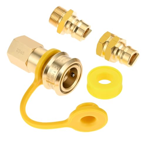 3/4 Propane Quick Connect Fittings 3/4 Female Male Brass Natural Propane Hose Quick Connect Disconnect Fittings Large Flow for Kitchen Equipment Outdoor Gas Appliances Generator Gas Supply Pipes