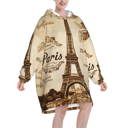 Couverture à capuche Paris en flanelle douce de qualité supérieure - 2