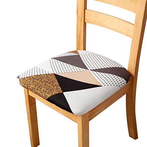 FANSU Funda de Asiento de Silla Comedor 1 2 4 6 Piezas,Estilo Simple Fundas para Asiento de Sillas Elástica Fundas para Sillas sin Respaldo Funda para Asiento Silla (Polka Dot,1 Piezas) Cover