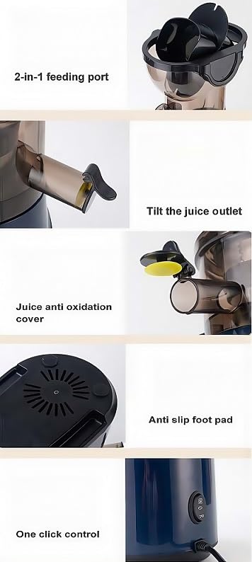 Exprimidor multifuncional para el hogar,Exprimidor comercial para separación de jugo y residuos,Exprimidor automático de gran calibre, adecuado para el hogar y la oficina