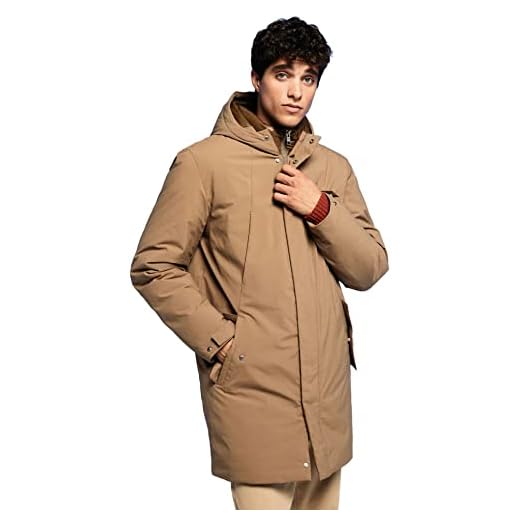 Springfield Abrigo, Chaqueta para Hombre, Beige (Camel), XL