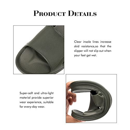 Image of FUNKYMONKEY Men's Shower Slides - Non Slip Quick Drying Sandals for Men - Lightweight Pool Beach Bathroom Slippers Indoor Outdoor