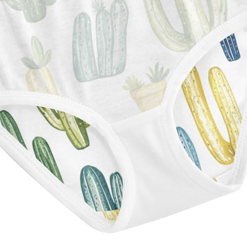 ZZKKO Blue Green Cacti Girls Underwear Toddler Panties for Girls Comfort Brief Size 2-8T4