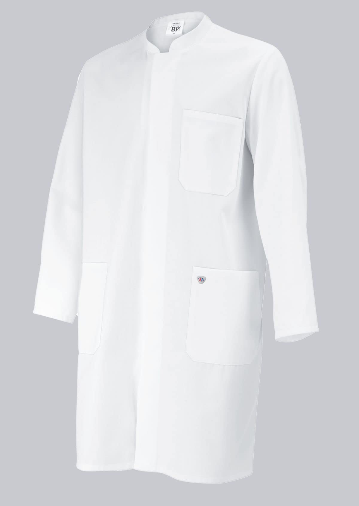 BP 1654-130-21-Mn, Unisex coat, Long sleeve, stand-up collar 205,00 g/m², Pure cotton white, Mn