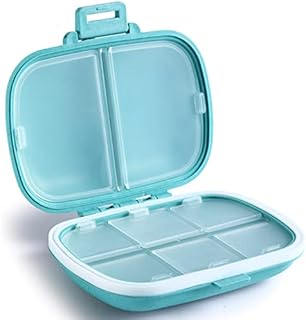 Daily Pill Organizer, 8 Compartments Portable Pill Case, Pill Box to Hold Vitamins, Cod Liver Oil