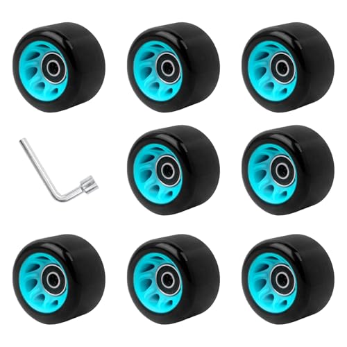 jiingekk Skateboard Wheel With Bearings Roller Skate Set Double Row Roller Skate Accessory Quads Skate Replacement Wheel