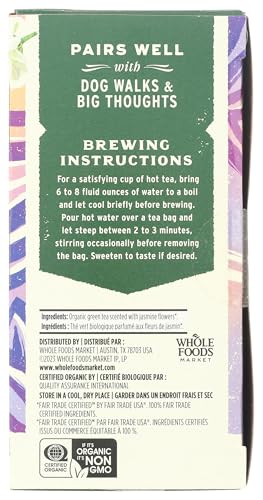 Image of Whole Foods Market, Tea Green Jasmine Organic, 20 Count