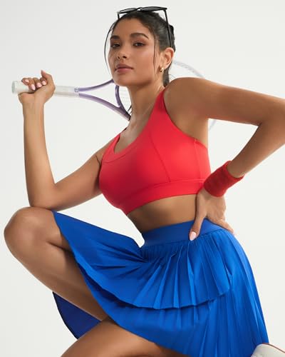 Image of RUNNING GIRL High Impact Sports Bras for Women,Racerback Running Bra Workout Crop Tank Tops Longline Sports Bra Push up