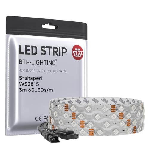 Tira de LEDs RGB direccionable BTF-LIGHTING WS2815 3 m 180 LEDs miniatura 1