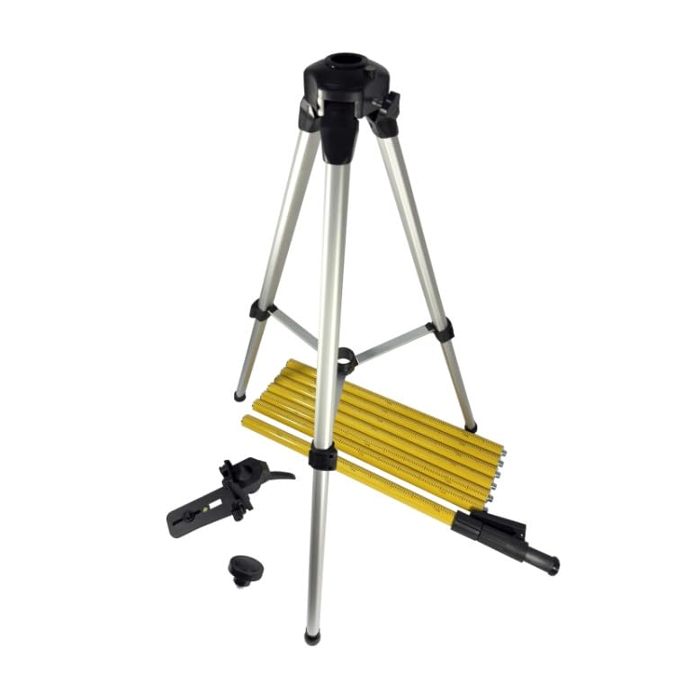 Columna de sujeción LP4.8T telescópica de 4,8 m con trípode de aluminio y soporte láser de 1/4" 5/8" para láser de líneas cruzadas y láser rotativo