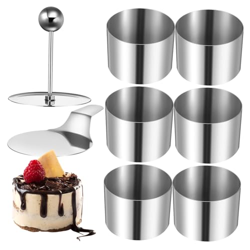 BRIGHTFUFU Mousse Cake Baking Mold Stainless Steel Round Molds Versatile for Puddings Desserts and Baking Needs Easy to Demold